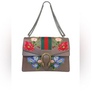 Gucci Dionysus Floral Embroidered Leather Shoulder Bag